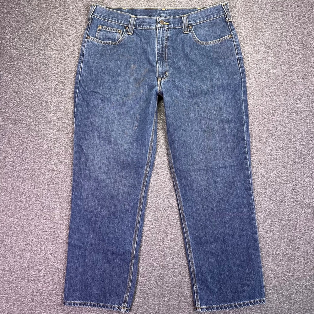 Carhartt Jeans Mens‎ 38x29 Blue Relaxed Fit Tapered Workwear Casual Cotton Denim